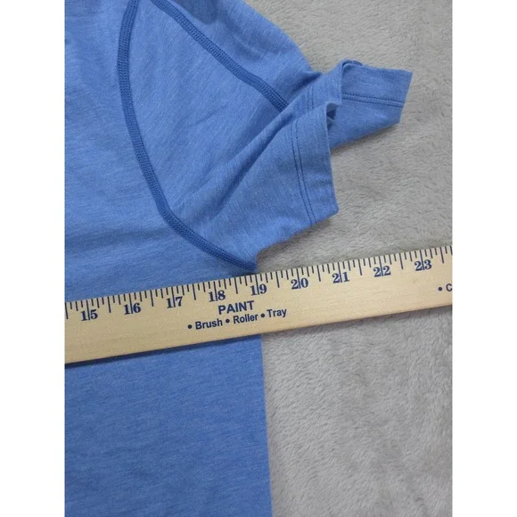 Lululemon Polo Shirt Mens Medium Performance Stretch Short Sleeve Blue - Picture 7 of 7